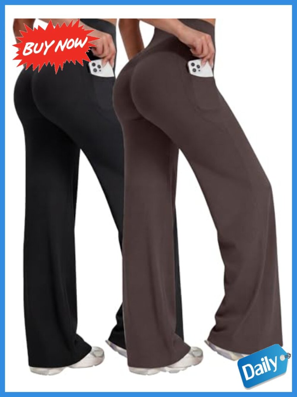 Wide Leg High Waist Workout Leggings Straight Seamless Gym Yoga Pants